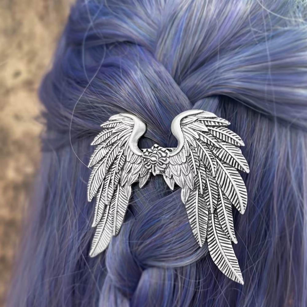 New! Viking Silver Angel Wing Hair Clip 🪽 B1-49 - Picture 2 of 6